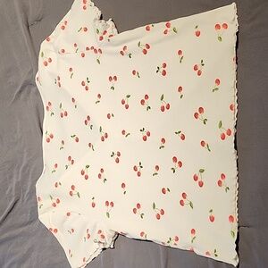 Old Navy White Top with Red Cherries